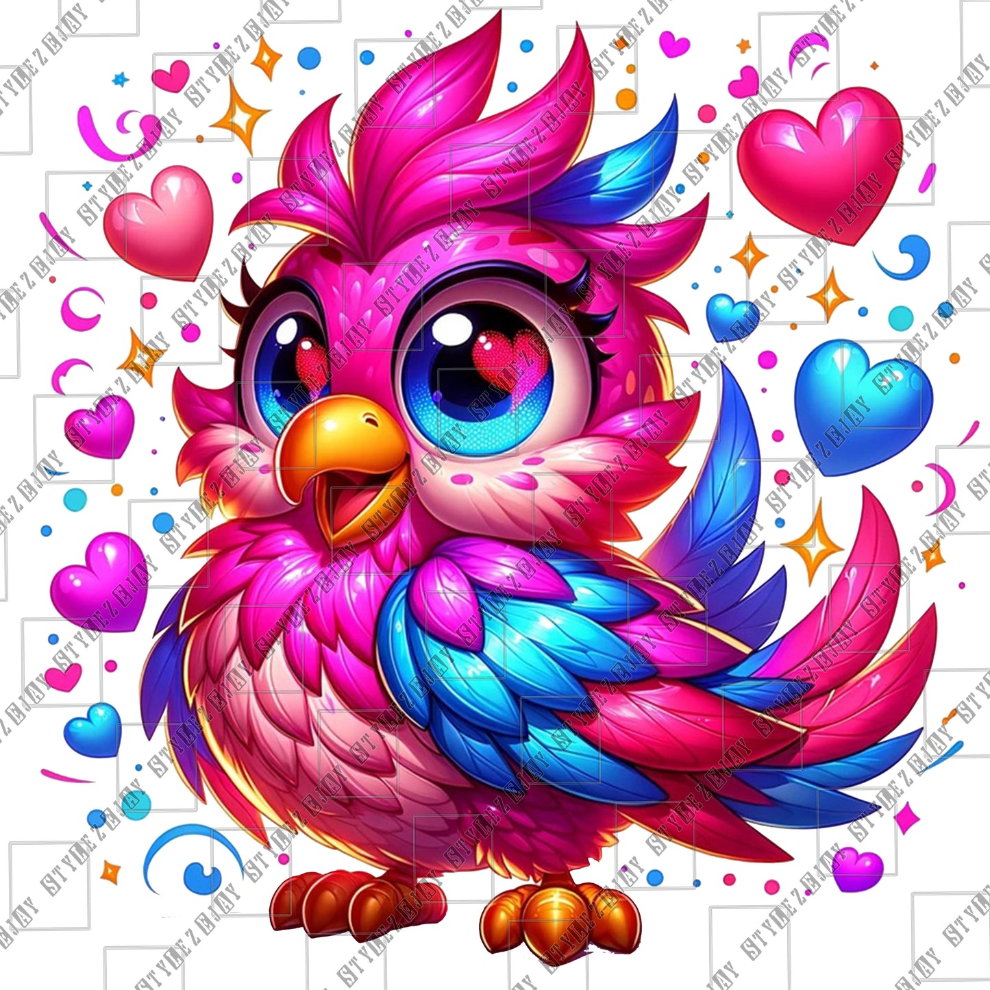 Gazing Hearts Bird PNG