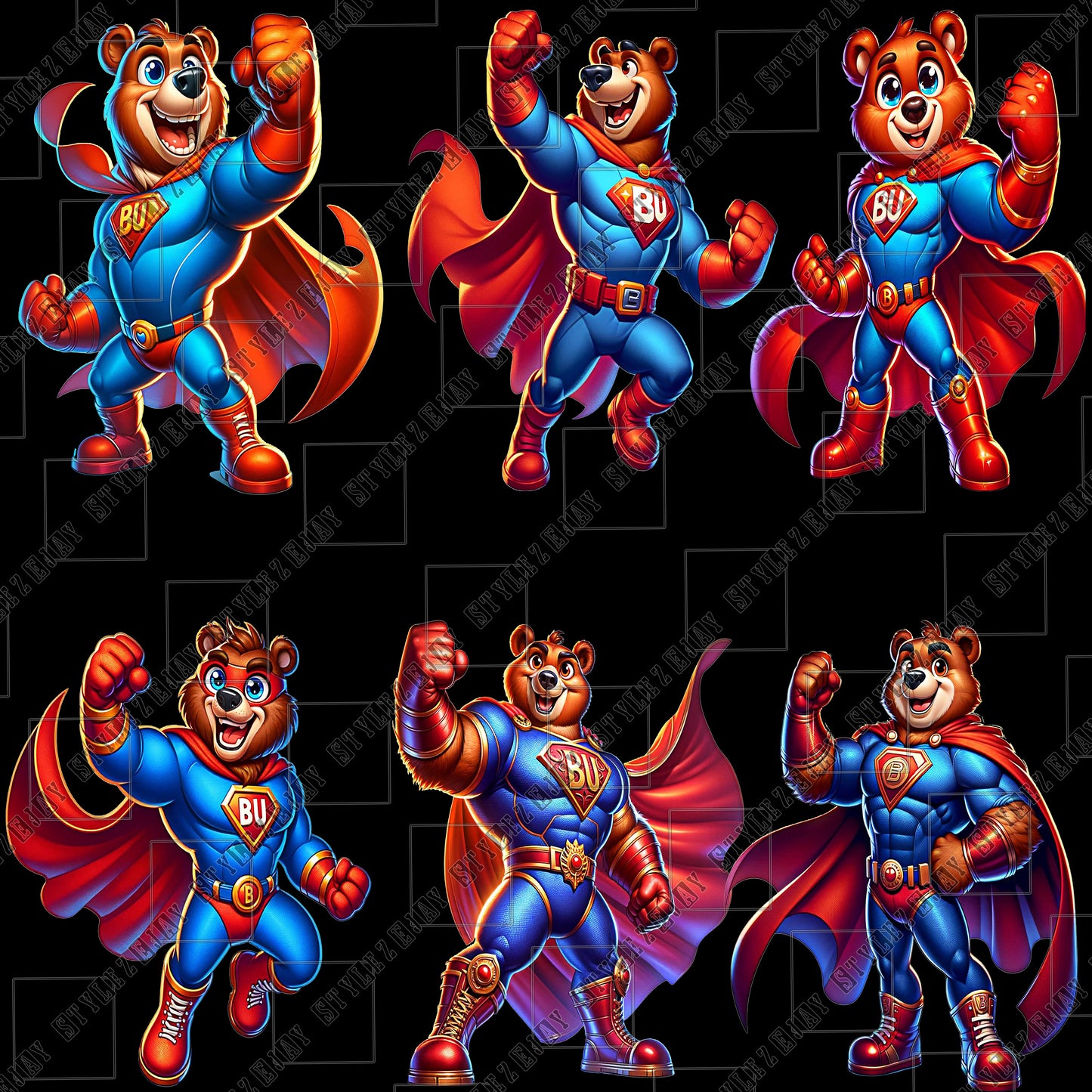 B-U SUPER BEAR BUNDLE PNG