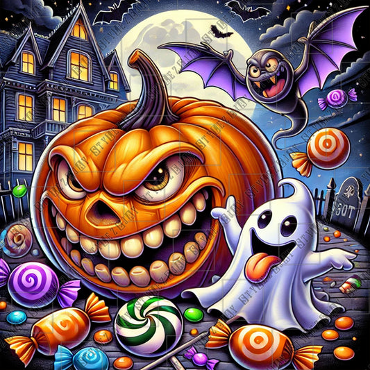 Spooky Smiles  and Sweet Delights Tumbler Wrap custom design