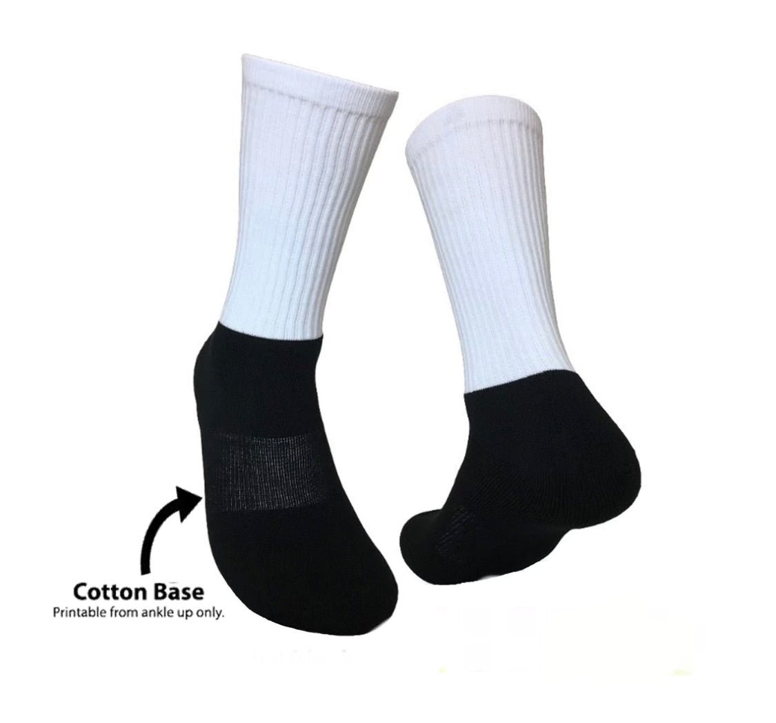 Custom Black  Athletic Sublimation  Socks